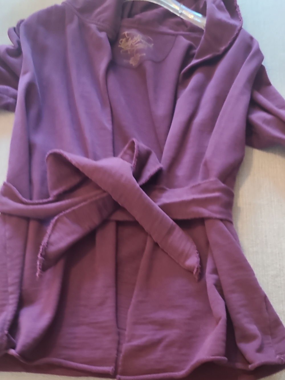 Lucky Brand Plum Belted Open-Front Jacket